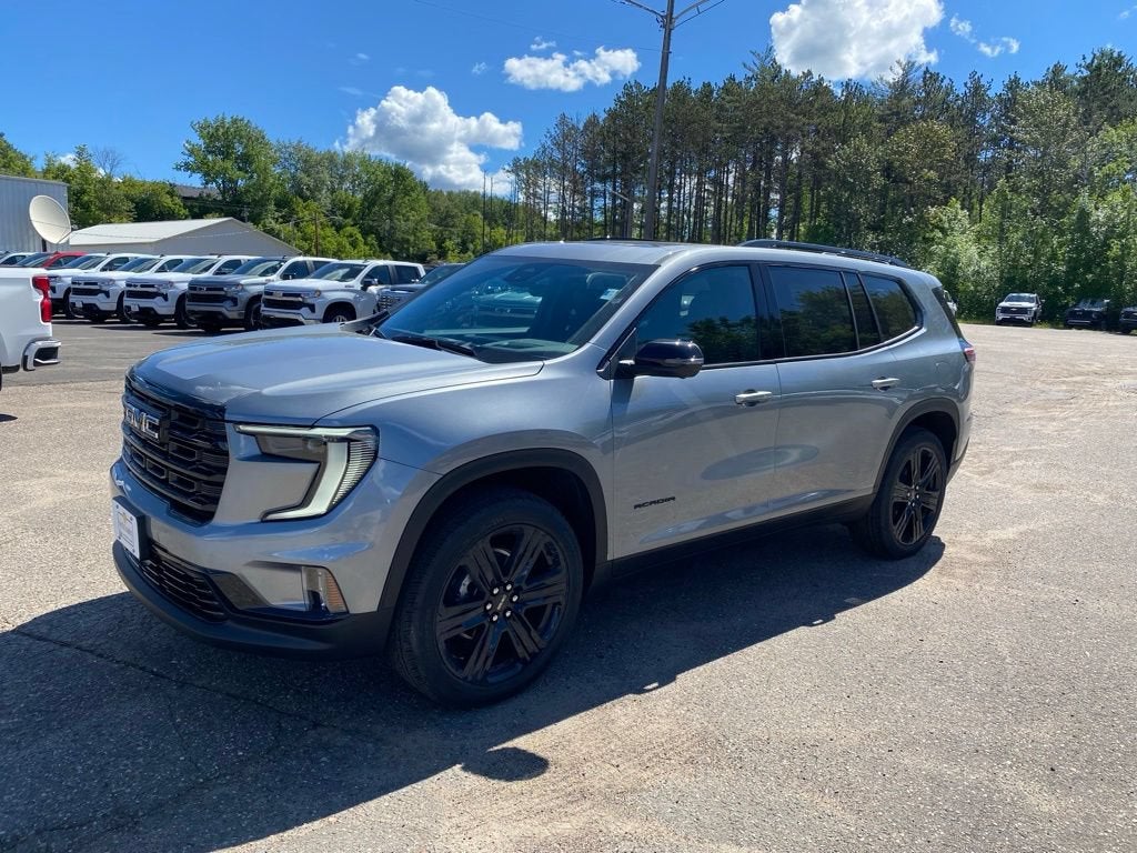 2026 GMC Acadia Elevation in Sterling Metallic — front three-quarter view