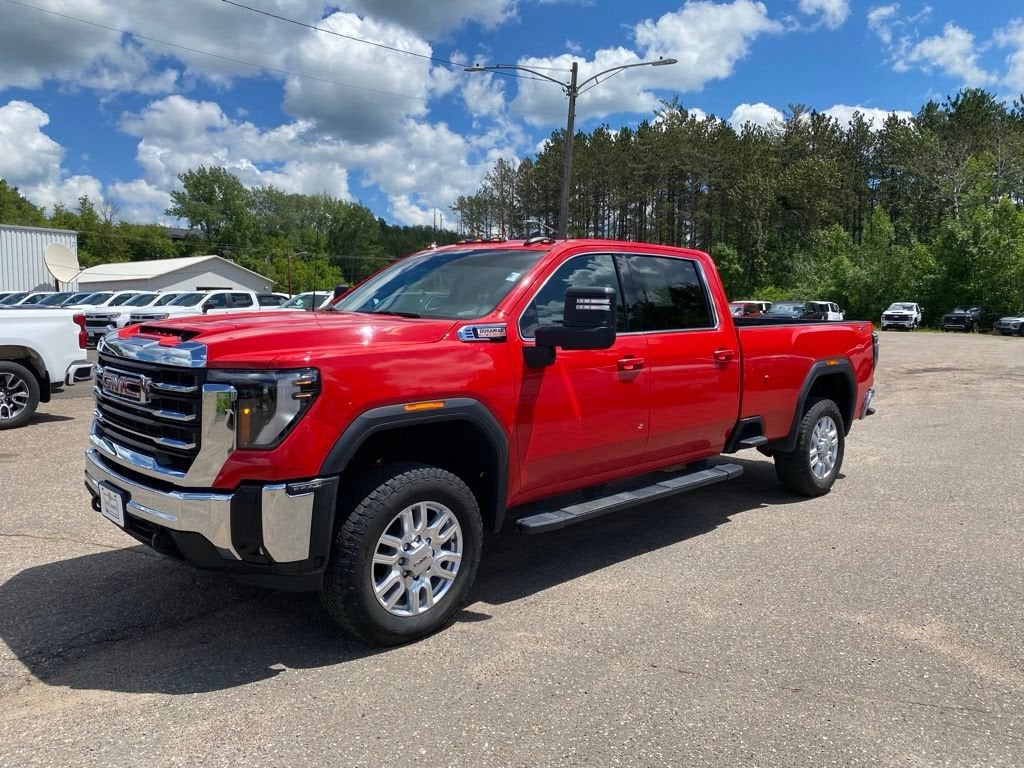 2024 GMC Sierra 3500 HD SLE in Cardinal Red — front three-quarter view
